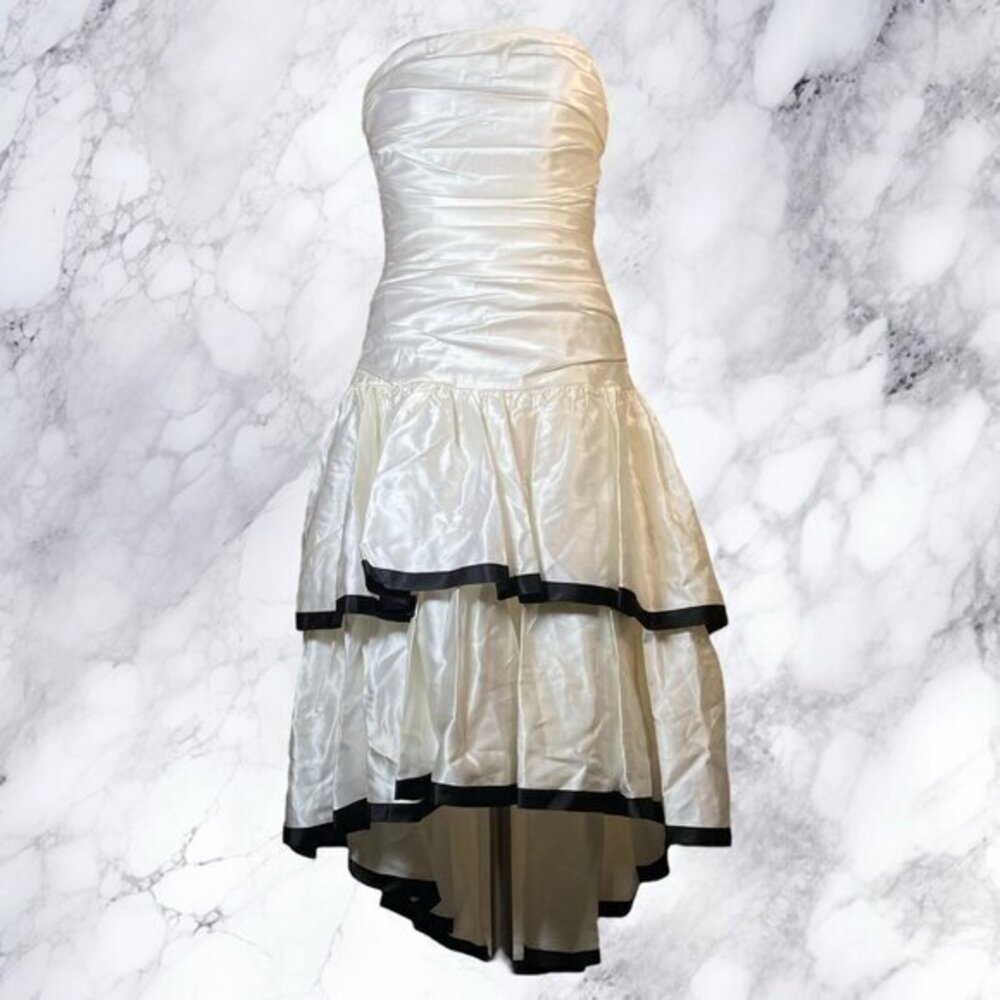 VTG 80's Satin Strapless Cocktail Dress